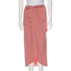 Rachel Pally Ruched Drape Midi Skirt Pink Size Small